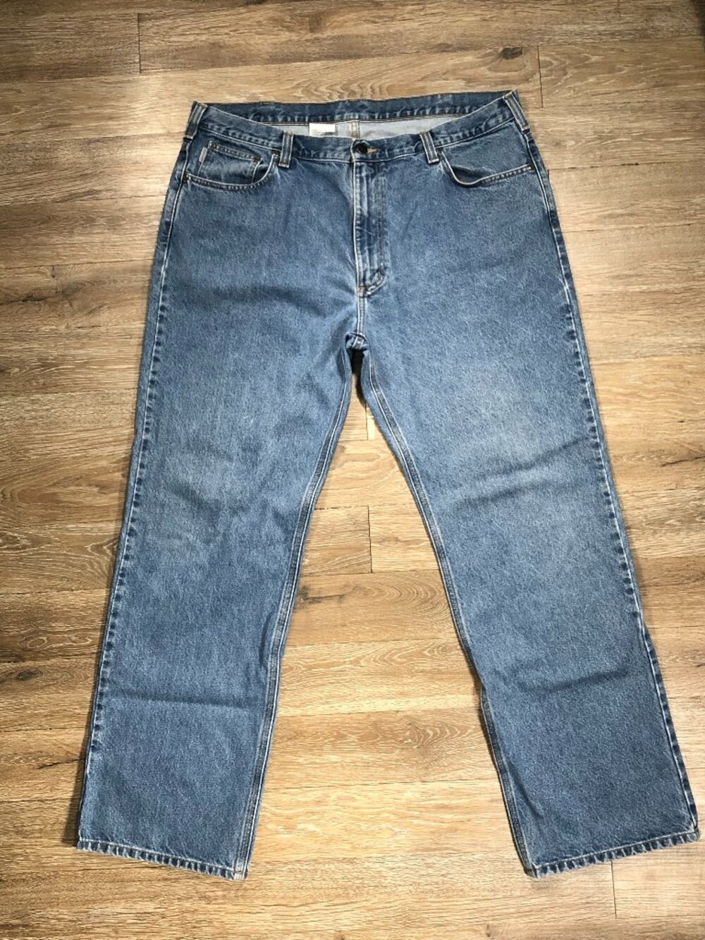 Carhartt Relaxed Fit Jeans Men Tag 42x34 Blue Straight Leg Workwear Actual 42x33